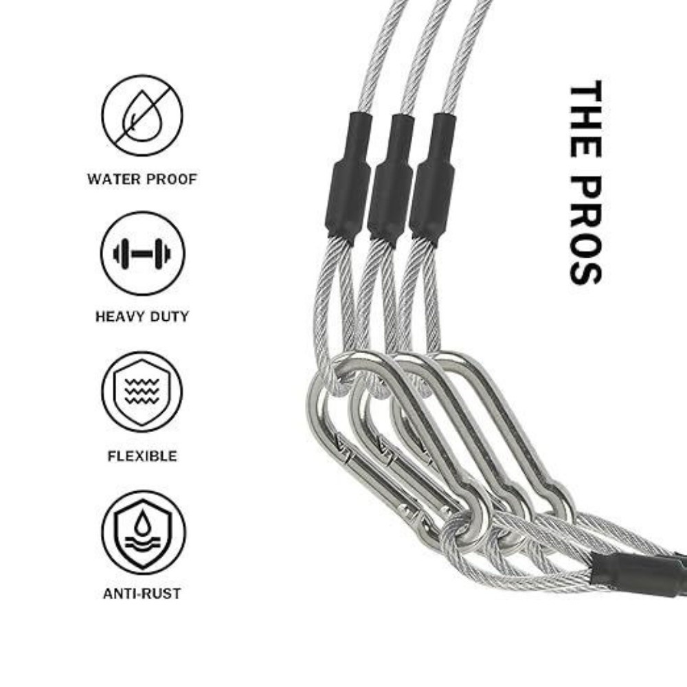 Cable Lock Flexible - Cavo di sicurezza in acciaio inossidabile,